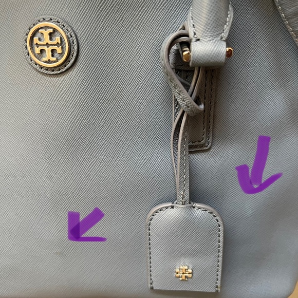 Tory Burch Robinson Double Zip Tote Crossbody Blue Saffiano Leather $495 - Picture 17 of 17